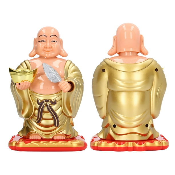 Figurine Solaire Voiture Jouet Tableau de Bord Décoration Bouddha