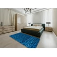 thumbnail image 4 of Ahgly Company Indoor Square Abstract Neon Blue Abstract Area Rugs, 5' Square, 4 of 6