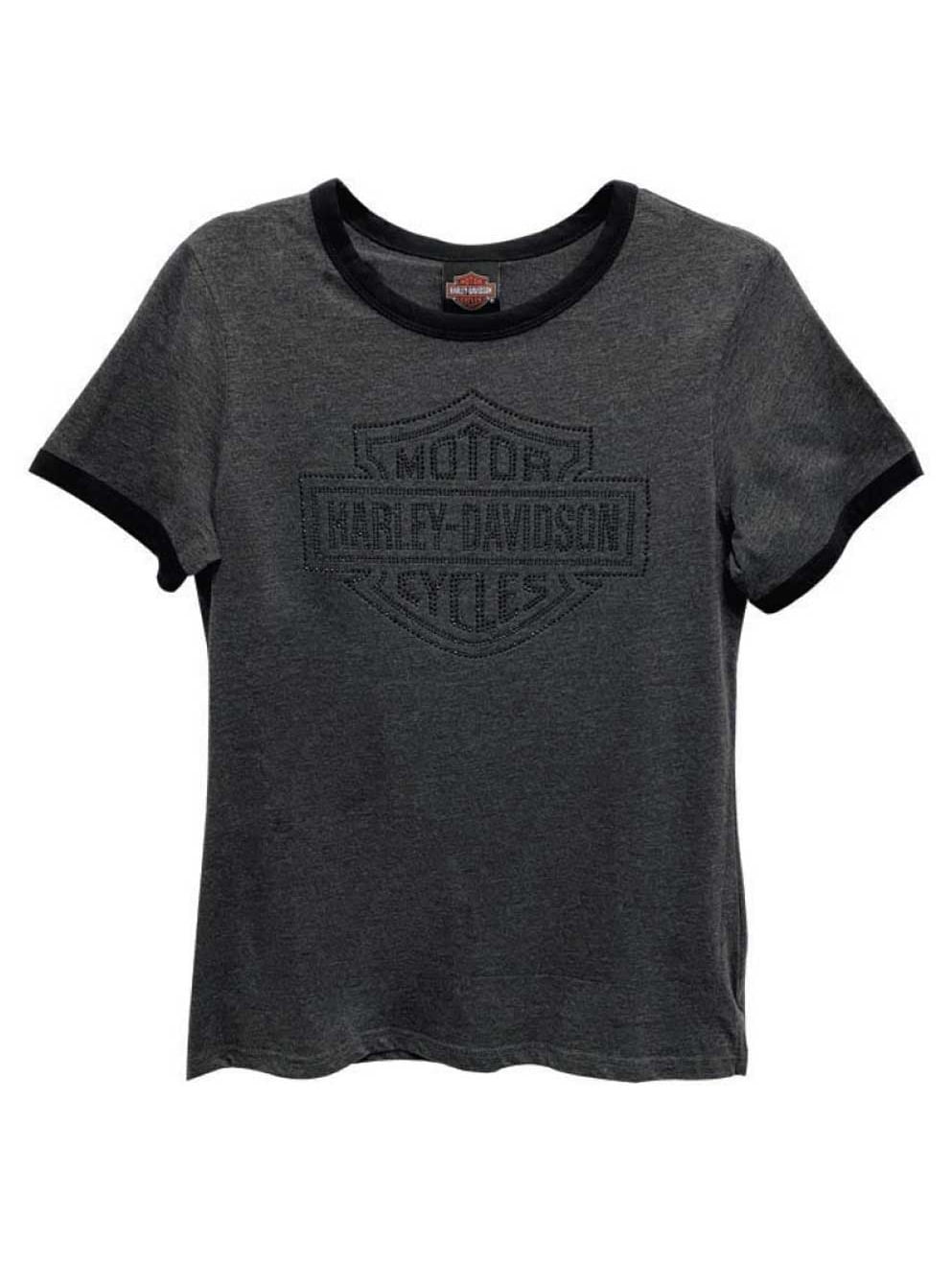 HarleyDavidson Women's Embellished B&S Short Sleeve Tee Heather Gray