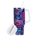 thumbnail image 2 of 40 oz Tumbler With Handle Stainless Steel Insulated Tumbler With Lid for Car Cup Holder Exquisite Floral Illustration, 2 of 9