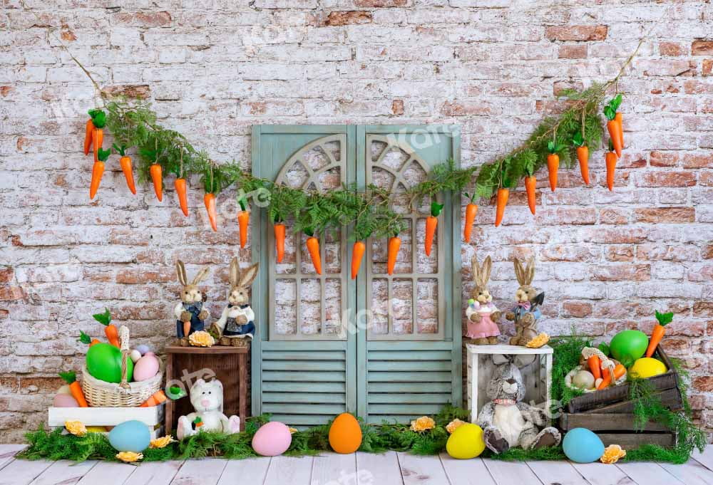 Kate 10x6.5ft Easter Photography Backdrops Colorful Painted Eggs Background Blue Wood Wall Backdrop Birthday Photo Studio Shooting 