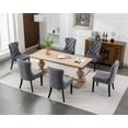 thumbnail image 2 of KCC Velvet Dining Chairs Set of 6, Upholstered High-end Tufted Dining Room Chair with Nailhead Back Ring Pull Trim Solid Wood Legs, Nikki Collection Modern Style for Kitchen, Grey, 2 of 9