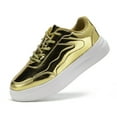thumbnail image 3 of FUJEAK Women's Platform Sneaker Low Top Casual Shoes Lightweight Fashion Sneakers Golden, 3 of 10
