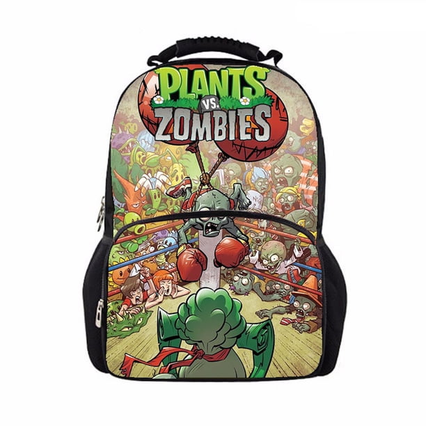 Mochila escolar de anime Plants Zombies Kids de poliéster