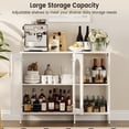 thumbnail image 2 of EDTara Cabinet, Sideboard Buffet Cabinet, Glass Arch Door, 2 Golden Handles & Adjustable Shelves, Multi-Functional for Kitchen Pantry, Laundry Room, Dining Room, 2 of 7
