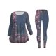 thumbnail image 1 of Gibobby Conjunto dama pants y sudadera afelpada Traje de pantalones de manga larga con cuello redondo y yoga de ocio con estampado de flores(Azul,XL), 1 of 4