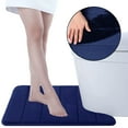 thumbnail image 5 of Tripumer U-Shape Memory Foam Toilet Rug Contour Bathroom Rug 20 x 24 inch Absorbent Mat Floor Carpet Bathroom Rugs Mat for Toilet Base Navy Blue, 5 of 6