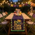 thumbnail image 6 of Mardi Gras Table Runner with Iris Carnival Mask Bead Pattern, Periodic Kitchen Dining Table Decoration for Indoor Party Home Festive Decor(B), 6 of 7