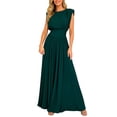 thumbnail image 2 of JOANKDMI Flowy Dresses for Women Elegant Maxi Crewneck Sleeveless Smocked Waist Pleated A-Line Formal Gown Flattering Vintage Party Dress for Wedding Guest, 2 of 8