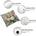 thumbnail image 6 of BANET Leaf Pillow Covers Pink Flower Decorative Pillow Cases Square Cushion Covers Home Decor For Porch Couch Outdoor Set of 2 22x22in, 6 of 7