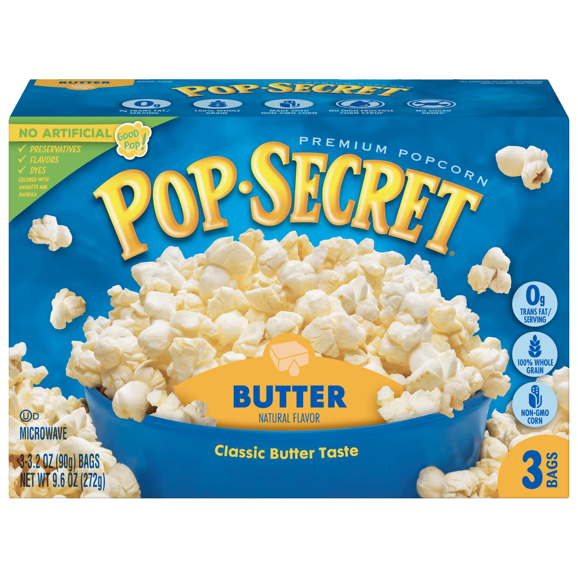Pop Secret Microwave Popcorn, Butter, 3.2 Oz, 3 Ct