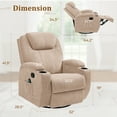 thumbnail image 7 of Vineego Fabric 360° Rotation Recliner with Heat & Vibration,Beige, 7 of 7
