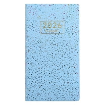 2026 Pocket Planner A6 Mini Weekly Planner - 128 Pages, Blue Starlight Leather Daily Schedule Calendar, Compact 3.78" x 6.8" Notepad for Work, Study, and Travel, Blue, Planner