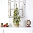 thumbnail image 3 of Nearly Natural 35in. Snow Flocked Down Swept Holiday Artificial Christmas Tree in Burlap Base, 3 of 4