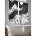 thumbnail image 5 of Black Grey Ombre Sheer Curtains 72 Inch Length 2 Panels Set for Living Room/Bedroom, Abstract Moire Art Geometric Modern Semi Curtain Sheers Drapes Rod Pocket Curtains Window Treatment 52''x72''x2, 5 of 7
