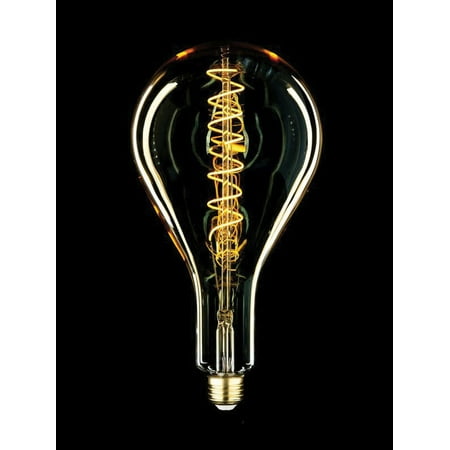 Oversize Bulb Shape Style - Swirl Filament - Edison Antique Vintage Oversize LED Light Bulb - 1 Pack - Medium size. 6 wattage - E26 - 15,000 hour of life. 180