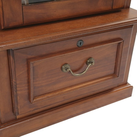 American Furniture Classics 8 Gun Key Locking Wood Cabinet, Brown