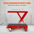 thumbnail image 3 of VEVOR Hydraulic Lift Table Cart 500 lbs Manual Scissor Lift Table 28.5" Red, 3 of 9