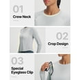thumbnail image 4 of BALEAF Women's UPF 50+ Long Sleeve Sun Shirts Crop Rash Guard UV Workout Tops SPF Slim Fit Lightweight Athletic Hiking Light Gray XS, 4 of 6