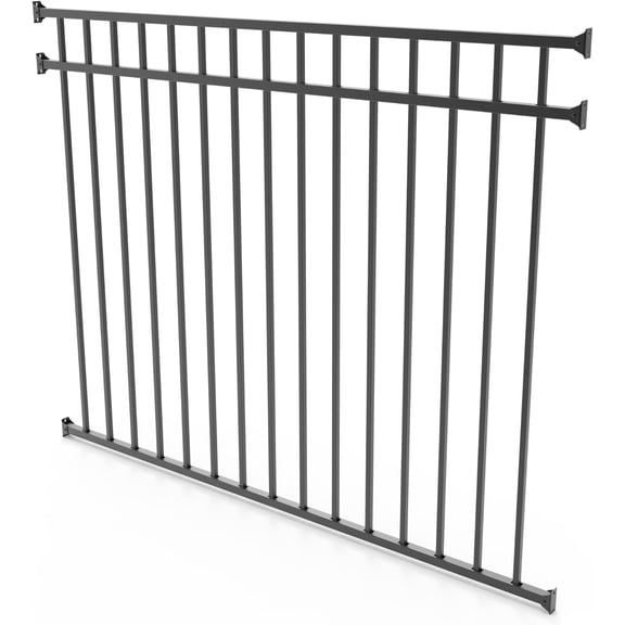 Deckorators 54 in. x 72 in. Aluminum Fence Kit, Textured Black