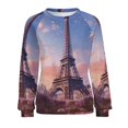 thumbnail image 7 of Eiffel Tower Womens Casual Crewneck Sweatshirt Long Sleeve Tops Cute Pullover Loose Fit, 7 of 7