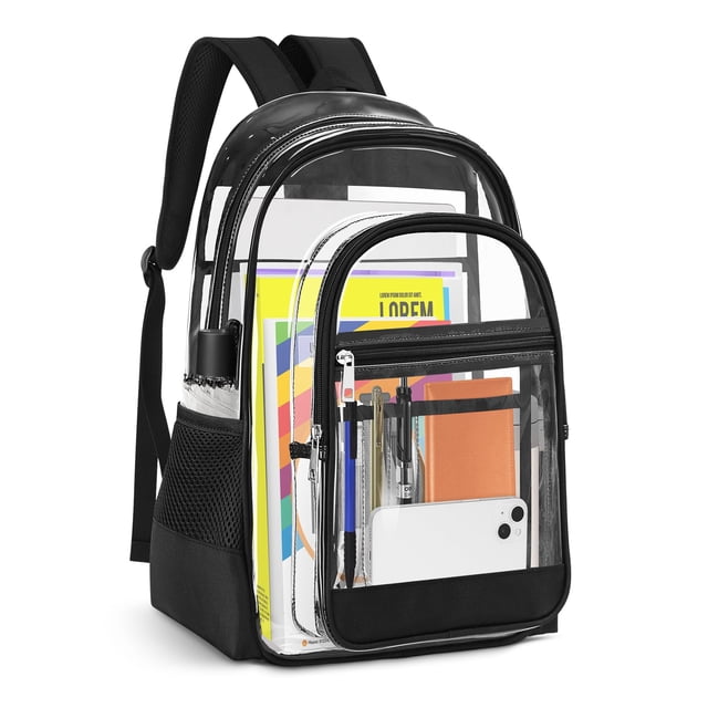 Mochila KIMNERPU con correas reforzadas transparentes de PVC transparente
