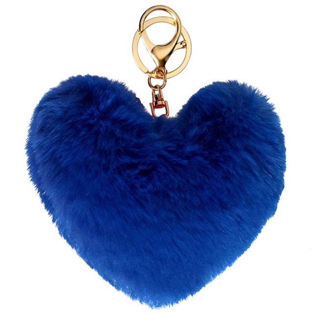 Coofit Key Chain Fashion Heart Shape Pom Pom Handbag Pendant Purse Charm Phone Charm