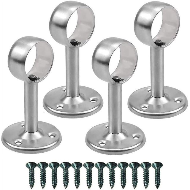 Ceiling Bracket for Curtain Rod, 4 Pieces Stainless Steel Hanging Rod Bracket, Curtain Rod Bracket, Hanging Rod Bracket