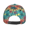 thumbnail image 4 of Picia Hawaii Palms pattern Trucker Low Profile Hat Men Women Baseball Cap Dad Hat Adjustable Unconstructed Plain Cap, 4 of 9