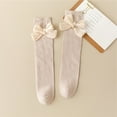 thumbnail image 4 of Godderr Kids Girls Knee High Socks Toddler Girls Bow Dress Socks Cotton Socks Comfortable Soft Spring Autumn Socks for 2 Pairs 3-12Y, 4 of 5