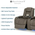 thumbnail image 6 of Seatcraft Diamante Zero-Gravity CoolZero Italian Leather Home Theater Seating, Power Headrest, Power Recline, Row of 4 Sofa, Gray, 6 of 9