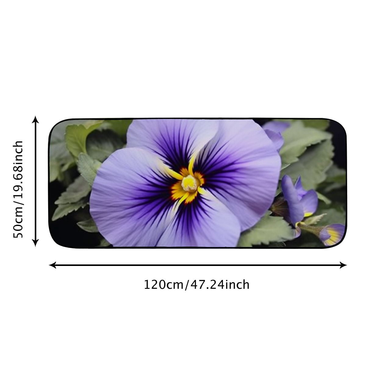 Heduofu Decorative Door Mat, Door Mat with Non-Slip Rubber Backing, Easy Cleaning, Traps Dirt, Rug for Entry, Patio, Garage  - Pansy Viola Violet Violet Plant Flowers Flora 19.68*47.24 in