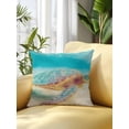 thumbnail image 2 of 1 Pack Outdoor Throw Pillow, Ocean Turtle Waterproof Pillow with Insert Included, Nautical Coastal Underwater Animal Beach Blue Decorative Accent Cushion Sofa Pillows for Patio Porch, 18 x 18 In, 2 of 8