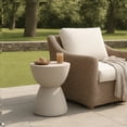thumbnail image 1 of Light Grey Magnesium Oxide Side Table Modern Outdoor Accent Table, 1 of 8