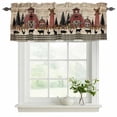 thumbnail image 2 of 2 Pack Valances for Windows, Brown Farmhouse Window Valances for Living Room/Bedroom/Bathroom, Vintage Country Animals Wood Grain Plaid Light Filtering Kitchen Curtain Valance 60"W x18" L, 2 of 9