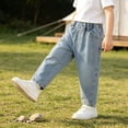 thumbnail image 2 of Edvintorg Jeans For Boys Fashion Elastic Waist Cargo Denim Pants with Pockets School Uniform Boys Clothes 3-12 Years, 2 of 8