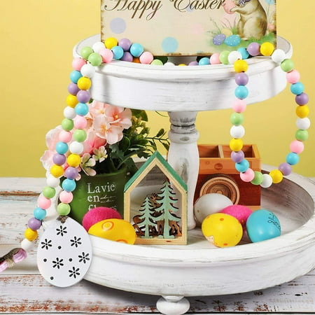 

Retro Christmas Ornaments Easter Wood Beads Flower Ring With Flowing Suwu Beaded Decoration With A Resurrection Fest Christmas Pendant