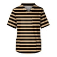 thumbnail image 4 of Domuza Scrub Tops Men Plaid Stripe Graphics Short Sleeve V Neck Carer Uniform Loose Fit Soft Comfy Medical Workwear with 3 Pockets Yellow 4XL, 4 of 5