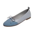 thumbnail image 3 of YHAJDS Ballet Flats for Women Solid Color Bow Vintage Slip On Round Toe Soft Sole Loafer Office Flat Shoes, 3 of 10