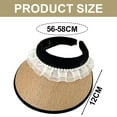 thumbnail image 2 of 55-58cm hat circumference adjustable lace straw empty top hat female summer face-covering sunscreen hat anti-ultraviolet hat - Khaki, 2 of 6