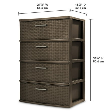 Sterilite 4 Drawer Wide Weave Tower Espresso Best Drawers Carts