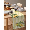 thumbnail image 6 of ERUNPONLY Lemon Flower Table Runner - 60 Inch Long Yellow Vertical Stripes Butterfly Farmhouse Cotton and Linen Blended Dress Scarves Farmhouse Table Runner for Kitchen Dining, Coffee Table, 13"x60", 6 of 8
