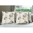 thumbnail image 5 of Ambesonne Cat Throw Pillow Cover Pack of 4, Vintage Smiling Blue Eyed Kitty, 4 Pcs-36"x36", Ivory Pale Brown Grey, 5 of 5