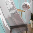 thumbnail image 5 of Turquoise Gray Semi Sheer Curtains 108 Inch Length 2 Panels Set, Country Retro Mottled Texture Wood Grain Sheer Kitchen Curtain Privacy Voile Window Curtain for Living Room Bedroom Rod Pocket Drapes, 5 of 7