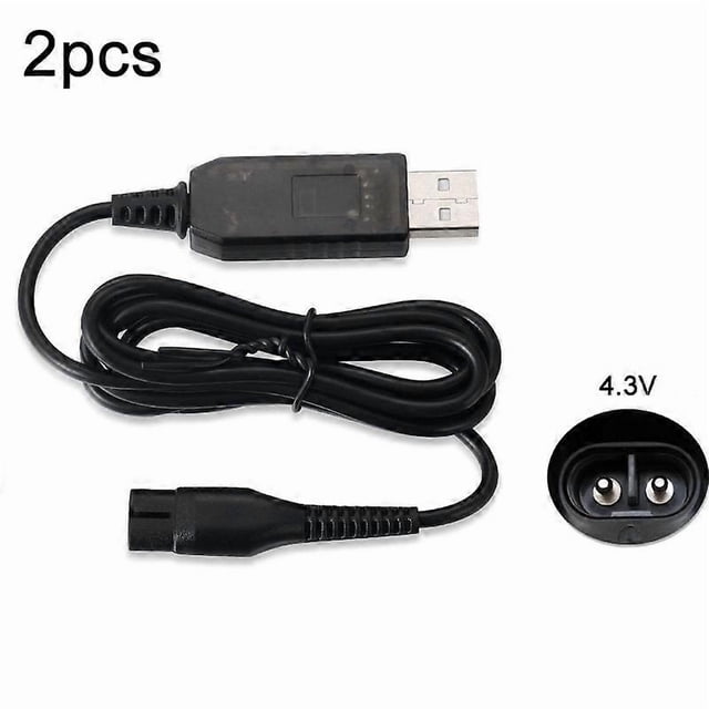 2 Pcs A00390 4.3V Chargeur USB Cordon d'Alimentation compatible PHILIPS Rasoir RQ310 S510 YQ300 S100 2 Pcs A00390 Prise USB_Perfect Gift