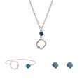 thumbnail image 1 of Genérico Collar Pendientes Colgante Cristal Cristal Aleación de zinc Plata 1 Juego Zulema pulseras, 1 of 8