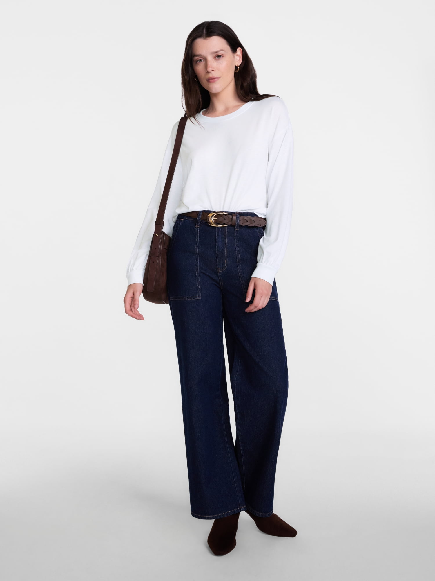 Scenario Women's Oversized Tee with Long Sleeves, Sizes XS-XXXL