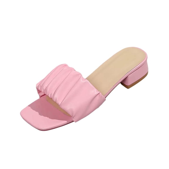 Wensltd Wide Width Sandals for Women Block Heel Slide Sandals Soft Lightweight All Season Comfy Casual Daily Outdoor Sandals