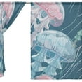 thumbnail image 3 of GZHJMY Pink and Blue Sea Jelly Sheer Window Curtain Panel Drape 55x84 Inch for Living Room Bedroom Kids Room 2 Piece Home Decor, 3 of 4