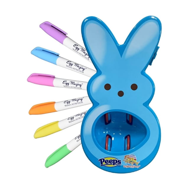 Decorador de huevos The Eggmazing Peeps Bunny con 6 rotuladores azules